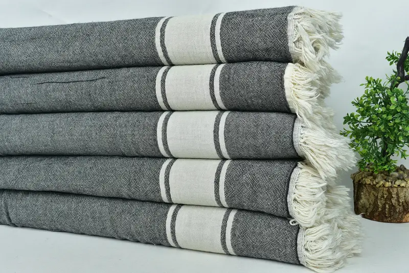 Valentine Day Gift For Her, Bridesmaid Gifts, Anniversary Gift For Her, Woven Throw Blanket, Throw Blanket Couch, 70x60 Cotton Striped Towel - 3