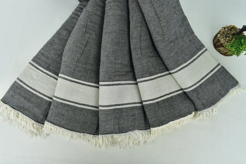 Valentine Day Gift For Her, Bridesmaid Gifts, Anniversary Gift For Her, Woven Throw Blanket, Throw Blanket Couch, 70x60 Cotton Striped Towel - 4