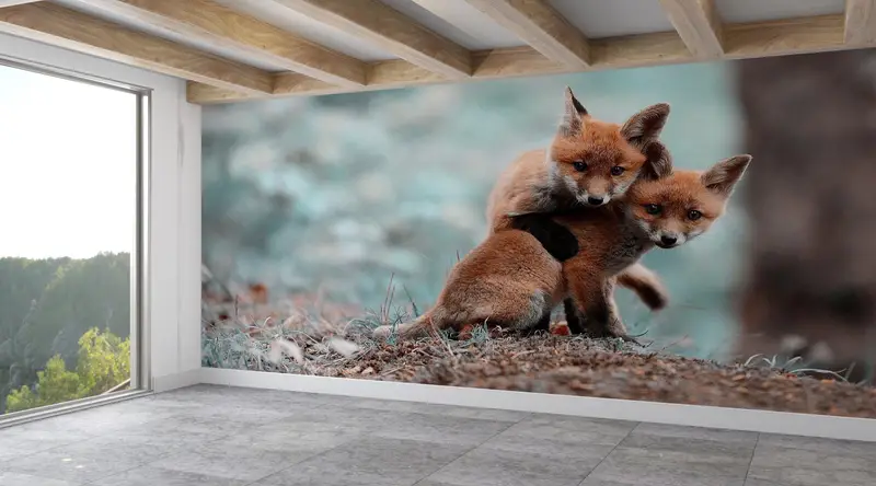 Fox Paper Art, Papercraft 3D, Animal Wall Print, 3D Paper Wall Art, Wild Animal Wall Mural, Cute Fox Wall Poster, Printable Wall Art, - 2