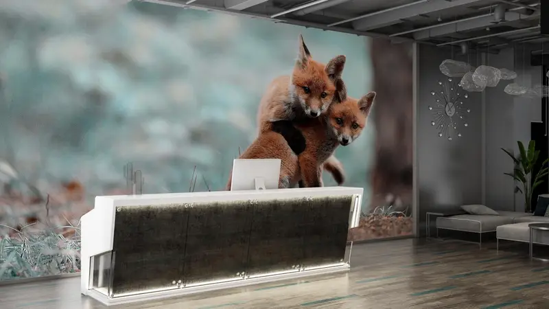 Fox Paper Art, Papercraft 3D, Animal Wall Print, 3D Paper Wall Art, Wild Animal Wall Mural, Cute Fox Wall Poster, Printable Wall Art, - 3