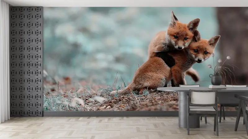 Fox Paper Art, Papercraft 3D, Animal Wall Print, 3D Paper Wall Art, Wild Animal Wall Mural, Cute Fox Wall Poster, Printable Wall Art, - 1