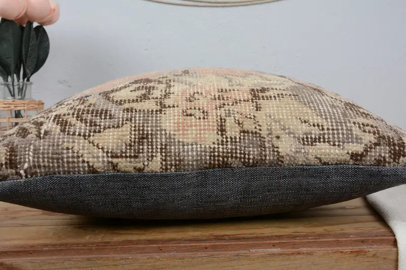 Pillow for Sofa, 18x18 Beige Pillow Cover, Kilim Cushion Sham, Vintage Pillow, Handwoven Pillow Cover Pillow Sham, Cushion Cover - 5
