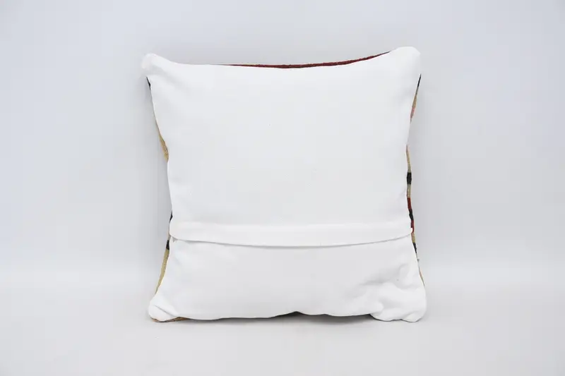 18x18 Beige Pillow Cover, Authentic Pillow Case, Throw Kilim Pillow, Oriental Pillow Sham, Pillow, Pillow for Couch, Handmade Kilim Cushion - 6