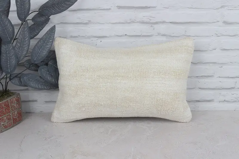 Gift Pillow, Living Room Throw Pillow, Cushion Case, Patio Pillow Case, Vintage Kilim Pillow, 12x20 White Cushion Case, Turkish Pillow - 1