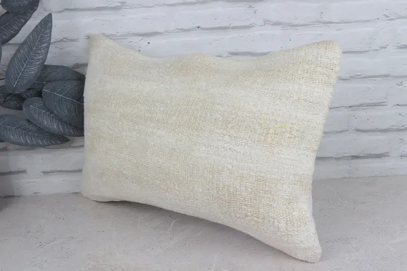 Gift Pillow, Living Room Throw Pillow, Cushion Case, Patio Pillow Case, Vintage Kilim Pillow, 12x20 White Cushion Case, Turkish Pillow - 4