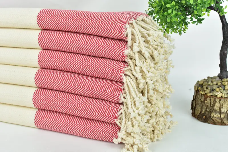 Wedding Day Gift For Bride, Wedding Hand Made Gift, Sand-resistant towel, 70x40 Cotton Herringbone Towel, Handmade Gift, Personalized Gift - 3