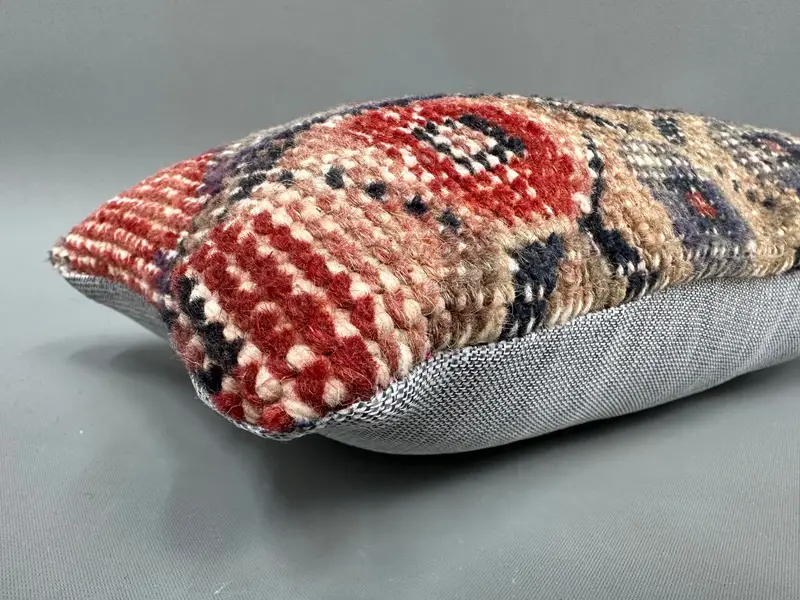 Gift Pillow, Pillow for Couch, Luxury Pillow Cover, Vintage Pillow, 8x16 Red Pillow Cover, Cushion Cover, Handmade Rug Seat Pillow - 6