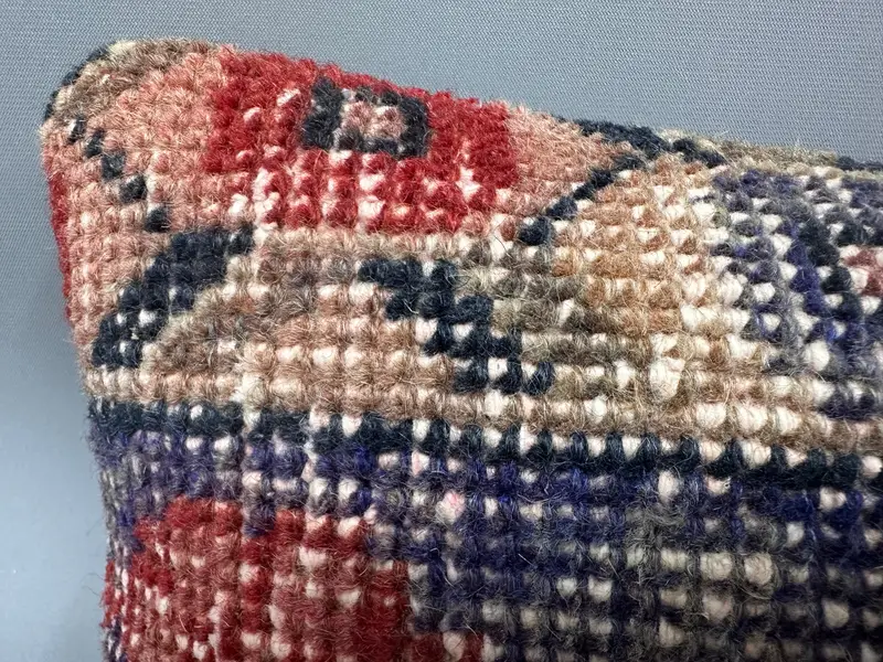 Gift Pillow, Pillow for Couch, Luxury Pillow Cover, Vintage Pillow, 8x16 Red Pillow Cover, Cushion Cover, Handmade Rug Seat Pillow - 5