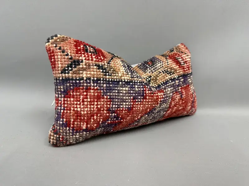 Gift Pillow, Pillow for Couch, Luxury Pillow Cover, Vintage Pillow, 8x16 Red Pillow Cover, Cushion Cover, Handmade Rug Seat Pillow - 2