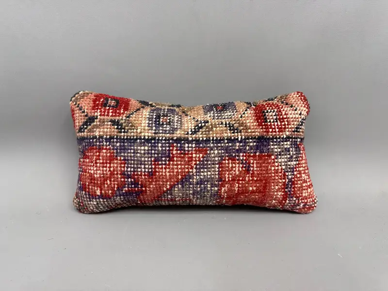 Gift Pillow, Pillow for Couch, Luxury Pillow Cover, Vintage Pillow, 8x16 Red Pillow Cover, Cushion Cover, Handmade Rug Seat Pillow - 4