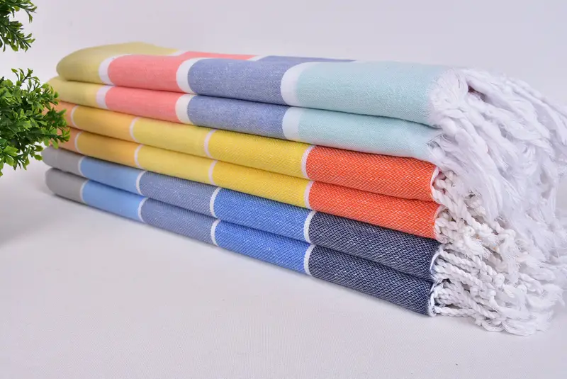 70x40 Cotton Striped Towel, Custom Beach Towels, Bridesmaid Favors, Lightweight towel, Beach Wedding Favor, Thin towel, Fouta towel, Pool Towels - 3