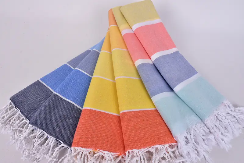 70x40 Cotton Striped Towel, Custom Beach Towels, Bridesmaid Favors, Lightweight towel, Beach Wedding Favor, Thin towel, Fouta towel, Pool Towels - 4