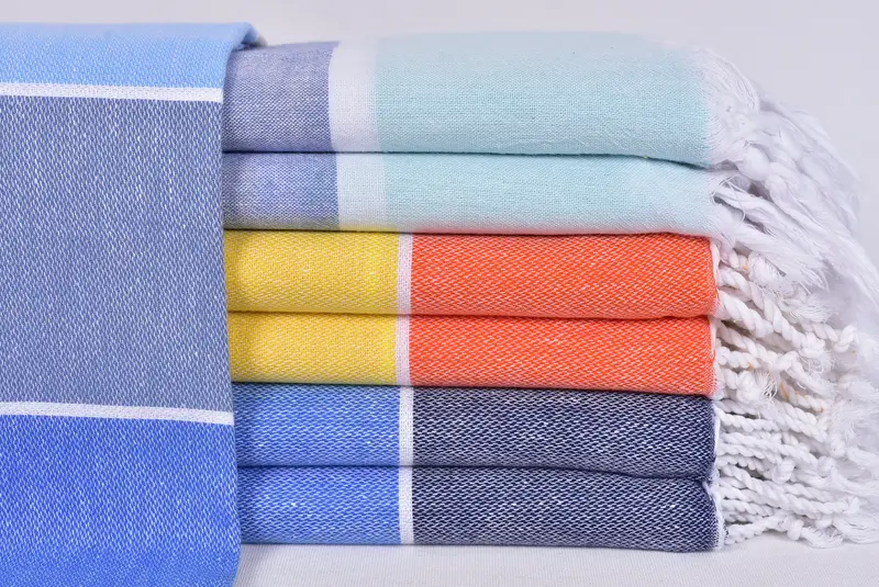 70x40 Cotton Striped Towel, Custom Beach Towels, Bridesmaid Favors, Lightweight towel, Beach Wedding Favor, Thin towel, Fouta towel, Pool Towels - 1