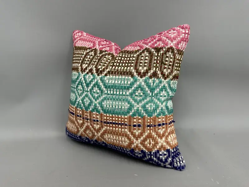 Interior Designer Pillow, 18x18 Green Cushion Case, Kilim Pillow Cover, Boho Pillow, Pillow Cover, Custom Pillow Case, Office Chair Pillow Case - 3