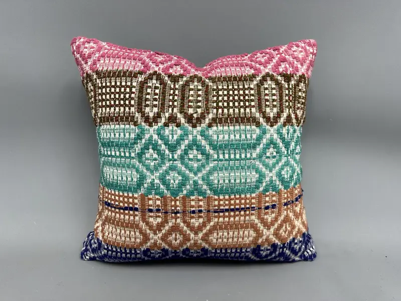 Interior Designer Pillow, 18x18 Green Cushion Case, Kilim Pillow Cover, Boho Pillow, Pillow Cover, Custom Pillow Case, Office Chair Pillow Case - 4