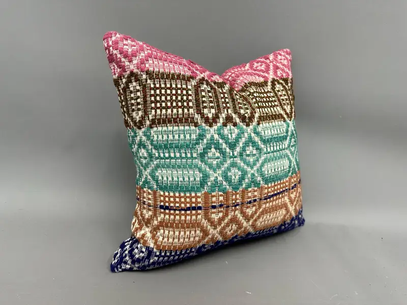 Interior Designer Pillow, 18x18 Green Cushion Case, Kilim Pillow Cover, Boho Pillow, Pillow Cover, Custom Pillow Case, Office Chair Pillow Case - 2