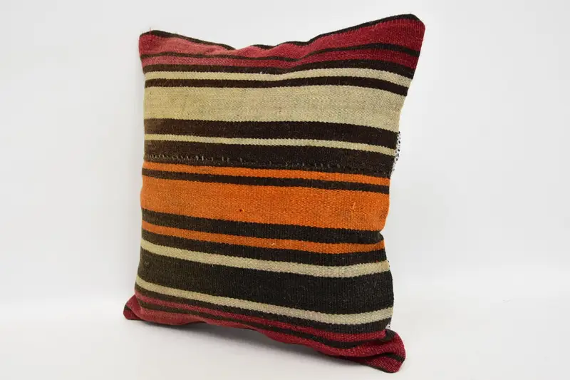 Personalized Gift Pillow Pillow, Vintage Kilim Pillow, 12x12 Brown Pillow Cover, Pillow Cover, Vintage Pillow, Turkish Kilim Pillow - 4