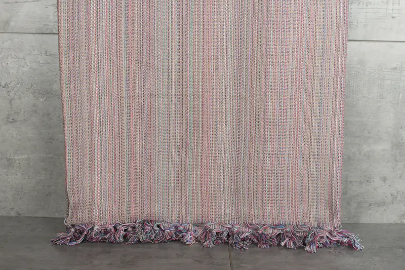 Woven Throw Blanket, 90x88 Cotton Colorful Diamond Towel, Unique Gift, Boho Throw Blankets, Christmas Tablecloth, Turkish Beach Blanket, Tablecloth - 8