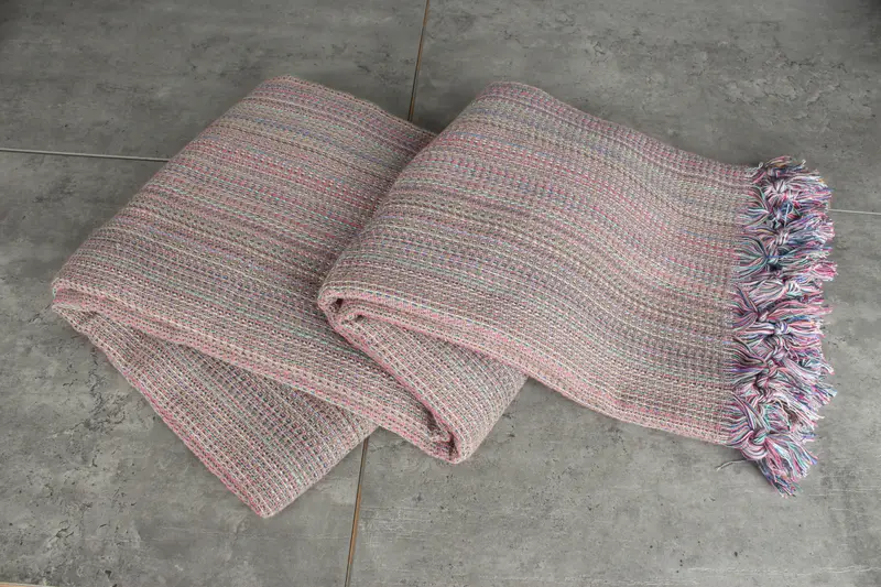 Woven Throw Blanket, 90x88 Cotton Colorful Diamond Towel, Unique Gift, Boho Throw Blankets, Christmas Tablecloth, Turkish Beach Blanket, Tablecloth - 5