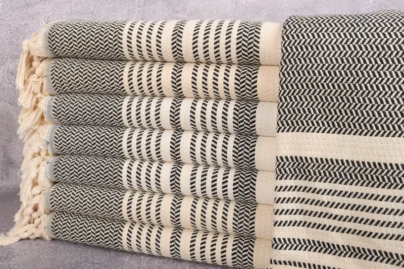 Decorative Towel, Travel towel, Personalized Beach Towel, Thin towel, Bridemaids Beach Towel, 70x40 Cotton Striped Towel, Bachelor Party Favors - 1