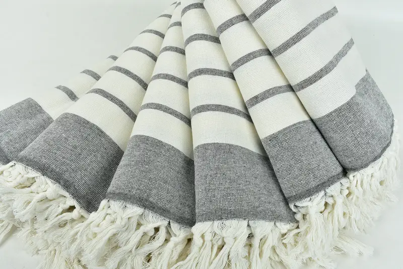 68x39 Cotton Striped Towel, Anniversary Gift For Her, Turkish towel, Traditional Turkish peshtemal for hammam, Large Turkish Towel, Bridesmaid Gift - 4