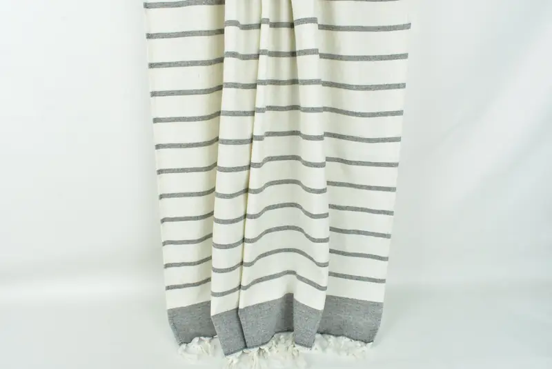 68x39 Cotton Striped Towel, Anniversary Gift For Her, Turkish towel, Traditional Turkish peshtemal for hammam, Large Turkish Towel, Bridesmaid Gift - 8