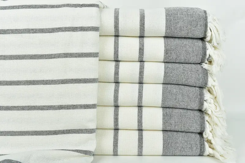 68x39 Cotton Striped Towel, Anniversary Gift For Her, Turkish towel, Traditional Turkish peshtemal for hammam, Large Turkish Towel, Bridesmaid Gift - 1