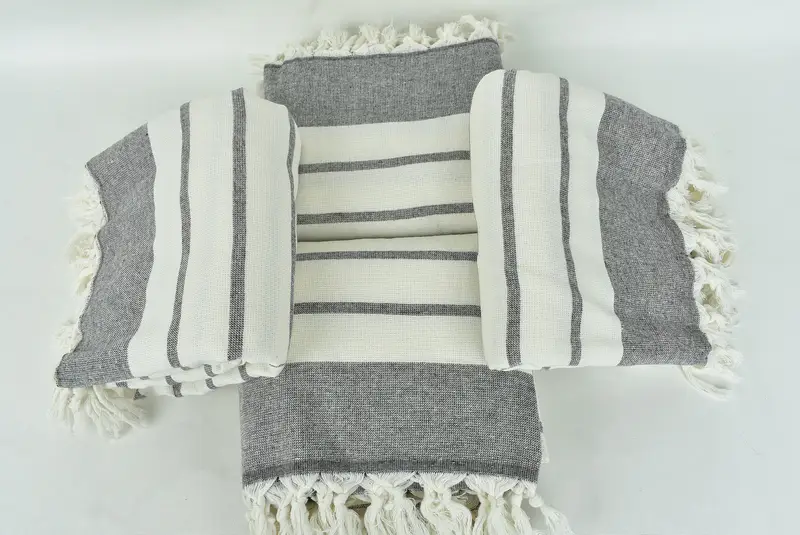 68x39 Cotton Striped Towel, Anniversary Gift For Her, Turkish towel, Traditional Turkish peshtemal for hammam, Large Turkish Towel, Bridesmaid Gift - 6