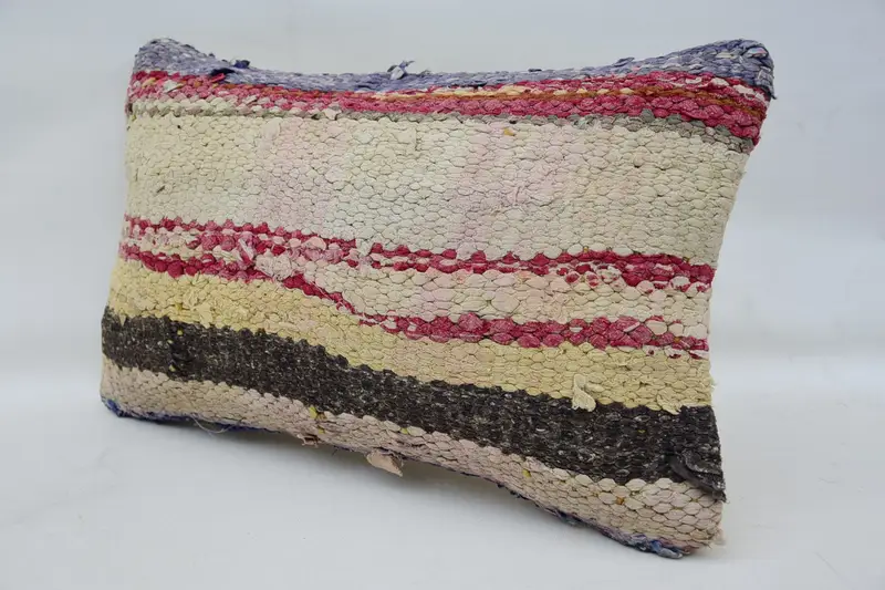 12x20 Beige Pillow Case, Pillow, Kilim Pillow, Antique Pillows, Boho Pillow Sham Cover, Designer Throw Pillow Sham, Retro Throw Cushion Case - 3