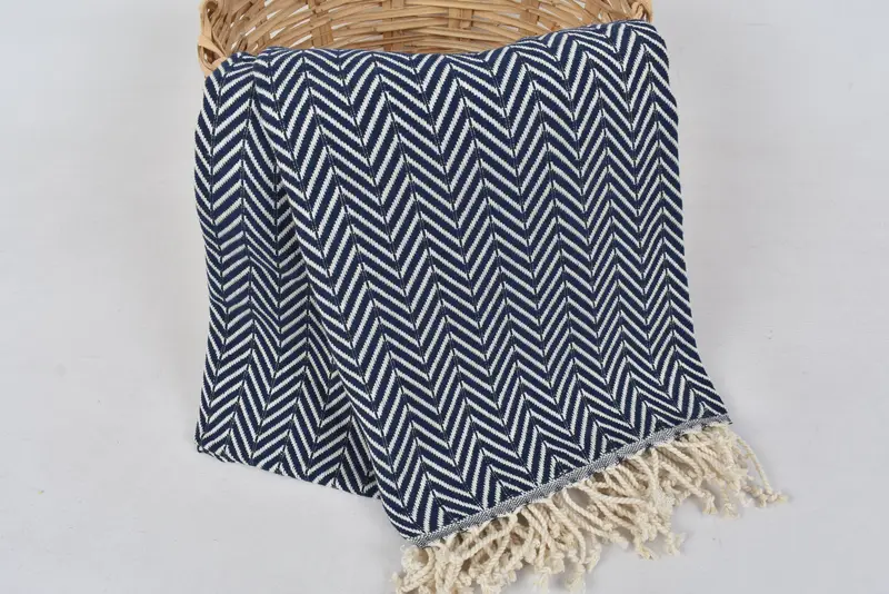 Handmade Turkish hammam towel, Turkish bath towel, Monogrammed Beach Towel, Quick-dry peshtemal, 70x40 Cotton Zig zag Towel, Customized Towels - 6