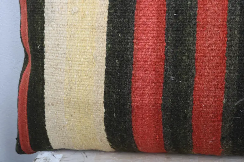 Pillow Sham, Vintage Pillow, Turkish Pillow, Decorative Bolster Pillow, 16x36 Red Pillow Cover, Handmade Kilim Cushion - 3