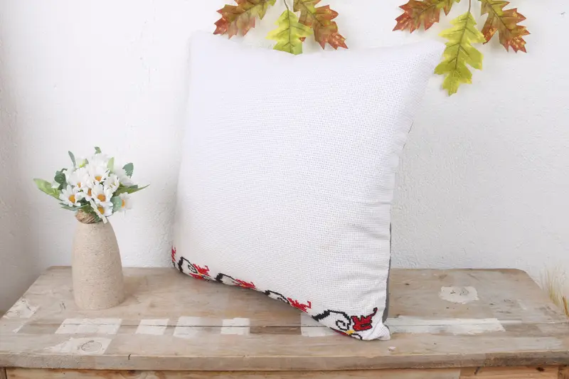 16x16 White Cushion Case, Boho Pillow, Cushion Case, Kilim Pillow Cover, Pattern Throw Cushion Cover, Kilim Cushion Sham, Natural Cushion - 4