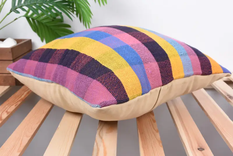 Bench Cushion Case, 18x18 Pink Cushion Cover, Vintage Pillow, Kilim Pillow, Pillow Cover, Bright Pillow, Home Decor Pillow - 6