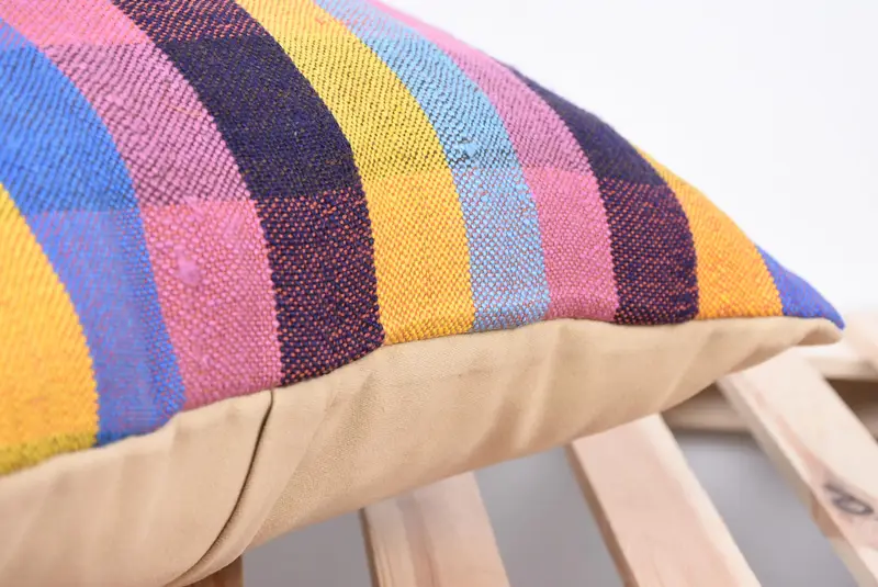Bench Cushion Case, 18x18 Pink Cushion Cover, Vintage Pillow, Kilim Pillow, Pillow Cover, Bright Pillow, Home Decor Pillow - 7