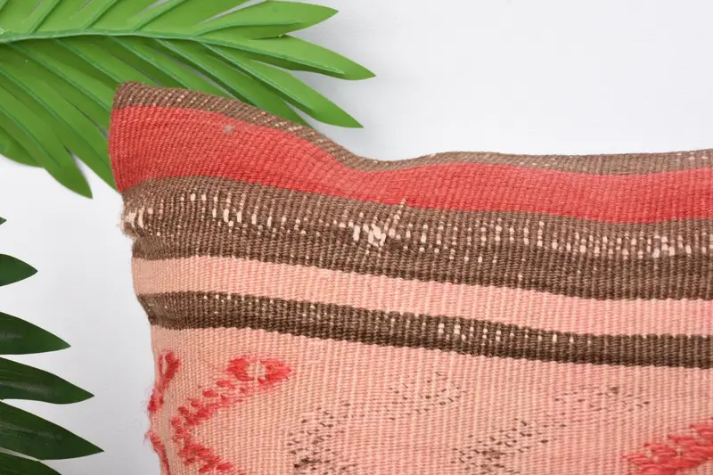 Interior Designer Pillow, Pillow Cover, Kilim Pillow, 12x24 Red Pillow Cover, Bed Cushion Case, Boho Pillow Sham Cover, Hippie Throw Pillow Case - 2