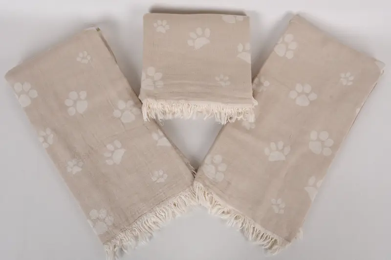 Spa Towel, 70x36 Cotton Paw Design Towel, Quick-dry peshtemal, Wedding Gift For Bride, Quick-Dry Beach Towel, Housewarming Gift, Turkish hand towel - 7