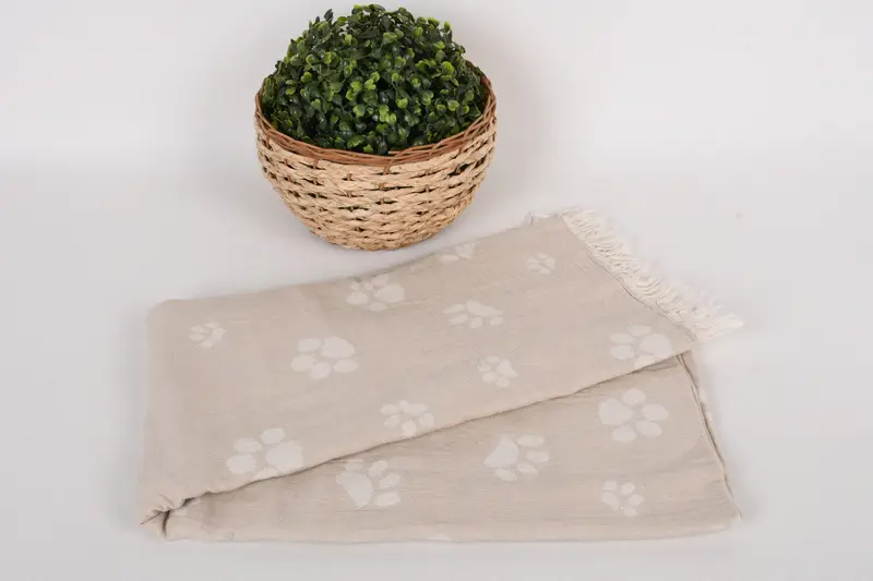 Spa Towel, 70x36 Cotton Paw Design Towel, Quick-dry peshtemal, Wedding Gift For Bride, Quick-Dry Beach Towel, Housewarming Gift, Turkish hand towel - 5