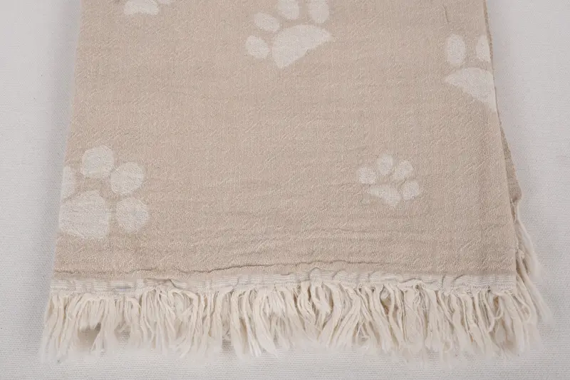 Spa Towel, 70x36 Cotton Paw Design Towel, Quick-dry peshtemal, Wedding Gift For Bride, Quick-Dry Beach Towel, Housewarming Gift, Turkish hand towel - 4