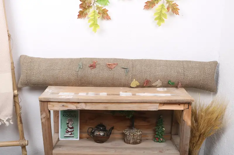 Handgefertigtes Patchwork-Wurfkissen, Vintage besticktes Rechteckkissen