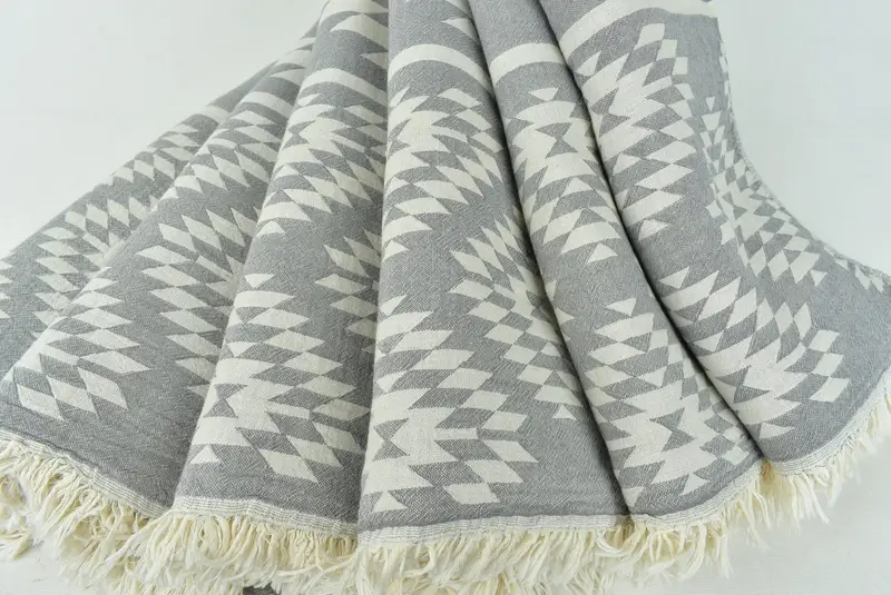 Organic Throw, Tablecloth, Custom Blanket, First Wedding Anniversary Gift, Bachelorette Gifts, Personalized Gift For Her, 84x56 Cotton Kilim Towel - 5