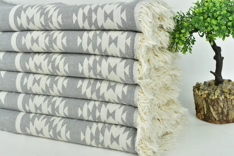 Organic Throw, Tablecloth, Custom Blanket, First Wedding Anniversary Gift, Bachelorette Gifts, Personalized Gift For Her, 84x56 Cotton Kilim Towel - 4