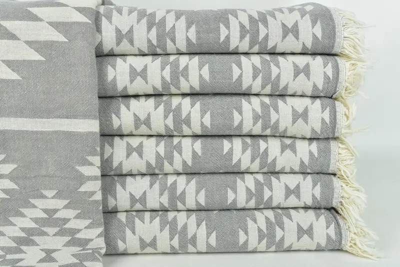 Organic Throw, Tablecloth, Custom Blanket, First Wedding Anniversary Gift, Bachelorette Gifts, Personalized Gift For Her, 84x56 Cotton Kilim Towel - 2