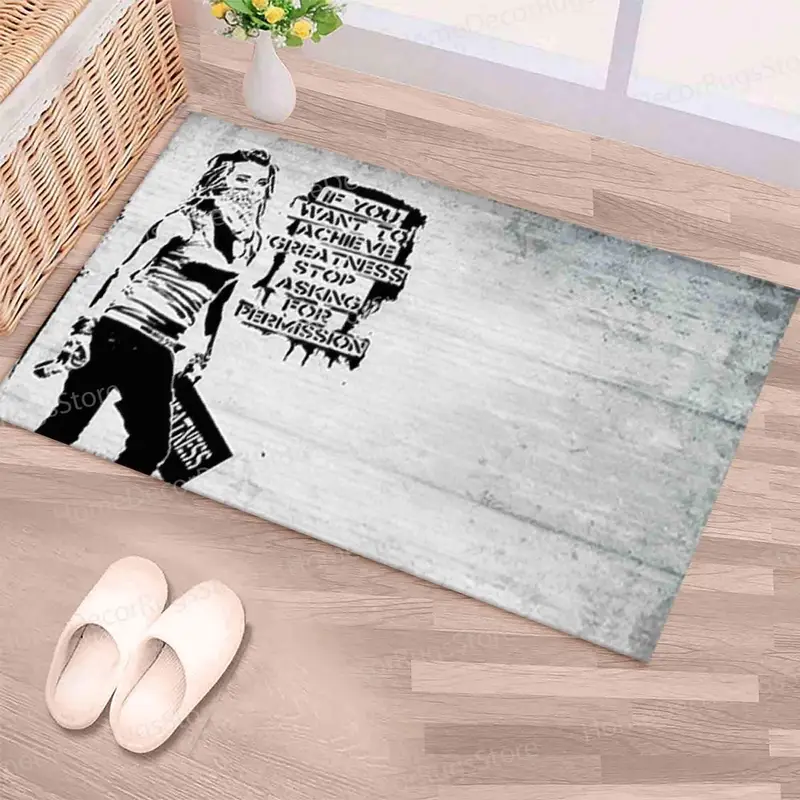 Alfombra estampada Urban Graffiti Woman - Decoración del hogar de arte contemporáneo