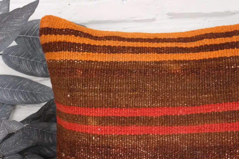 Kilim Pillow Cover, Floor Pillow Sham, Luxury Cushion Cover, Pillow Cover, Gift Pillow, Retro Throw Pillow Case, Boho Pillow, 18x18 Red Cushion Case - 2