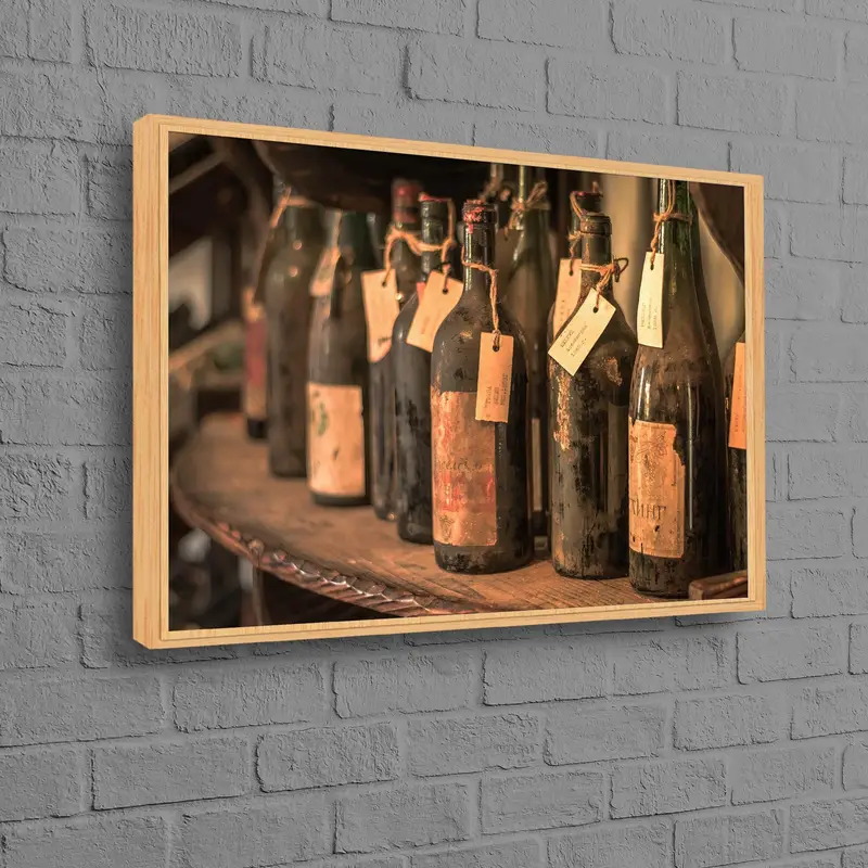 Lienzo moderno para amantes del vino: elegante decoración de cocina de granja