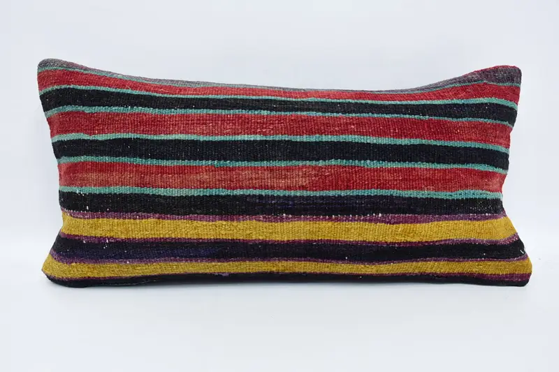 12x24 Red Pillow Case, Pattern Throw Pillow, Vintage Throw Pillow Sham, Pillow Case, Kilim Cushion Sham, Gift Pillow, Boho Pillow Sham Cover - 1