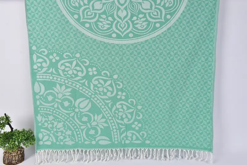 Quick-dry towel, Embroidery Towels, 70x40 Cotton Round Design Towel, Absorbent Turkish towel, Yoga Towel, Turkish Towel Beach Towel, Peshtemal Towel - 7