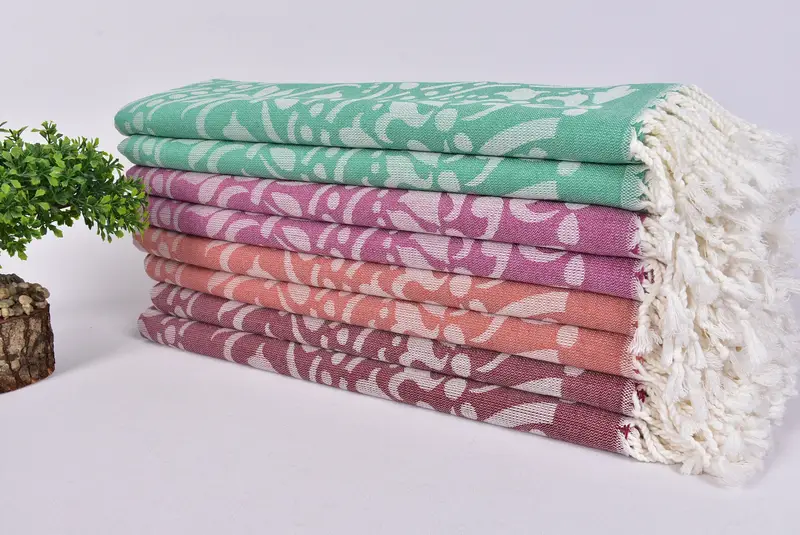 Quick-dry towel, Embroidery Towels, 70x40 Cotton Round Design Towel, Absorbent Turkish towel, Yoga Towel, Turkish Towel Beach Towel, Peshtemal Towel - 3