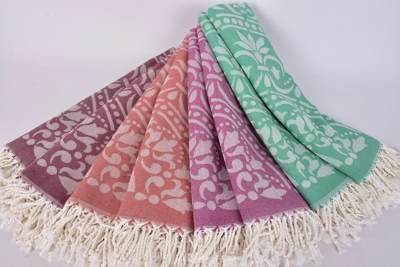 Quick-dry towel, Embroidery Towels, 70x40 Cotton Round Design Towel, Absorbent Turkish towel, Yoga Towel, Turkish Towel Beach Towel, Peshtemal Towel - 4
