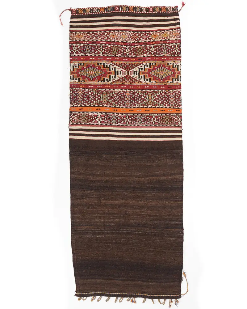 Kahverengi Halı, 2,8x7,3 ft Zarif Düz Renk